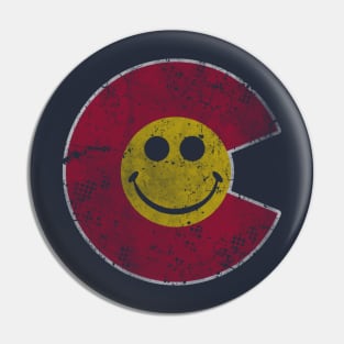 Colorado Flag Smiley Face Pin