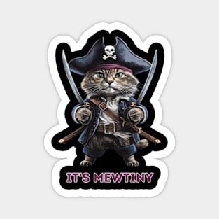 It's Mewtiny! Cat Pirate Mutiny Magnet