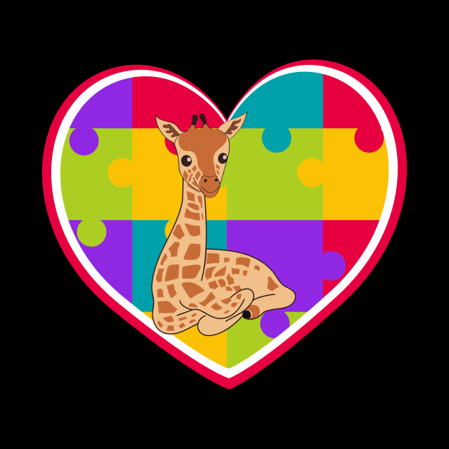 Autism Day giraffe by teespra