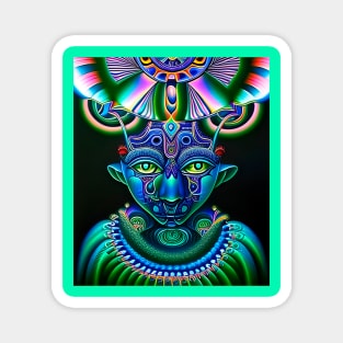 Techno-Shaman (26) - Trippy Psychedelic Art Magnet