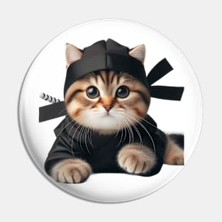 Fluffy Ninja Feline Ninja Cat Pin