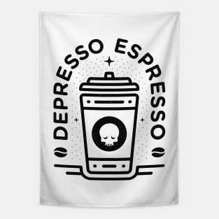 Depresso Espresso | Black On White | Small Tapestry