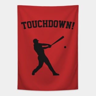 Touchdown! Funny Baseball Batter Silhouette Tapestry