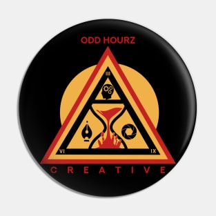 Odd Hourz Creative black red gold Official logo Pin