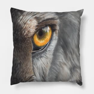 Hello Darkness My Old Friend - wolf eye closeup Pillow