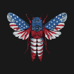 Cicada 2024 Event Retro USA Flag 4th of July T-Shirt