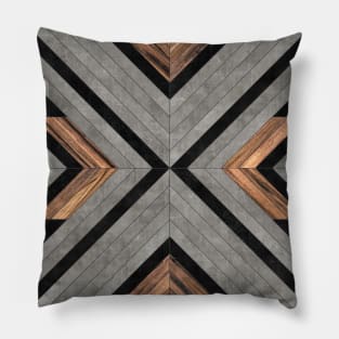 Urban Tribal Pattern No.2 - Concrete and Wood Pillow