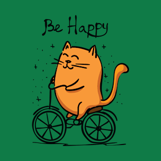 Cat Riding Bicycle T-Shirt