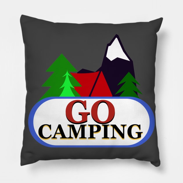 Go Camping Pillow by L'Appel du Vide Designs by Danielle Canonico