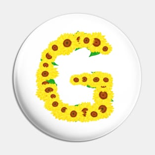 Sunflowers Initial Letter G (White Background) Pin