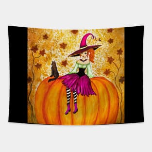 Redhead witch ready for autumn Tapestry