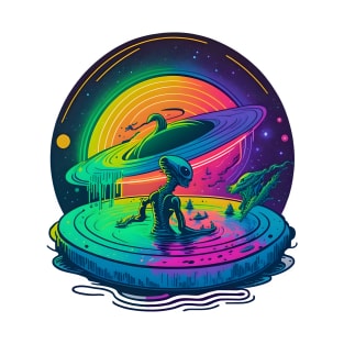 Alien Bathing in Space T-Shirt