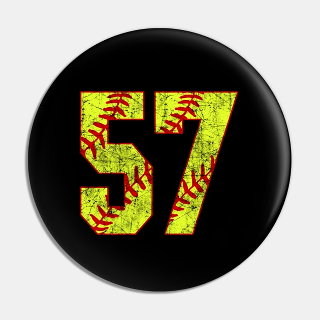 Fastpitch Softball Number 57 #57 Softball Shirt Jersey Uniform Favorite Player Biggest Fan Pin by TeeCreations