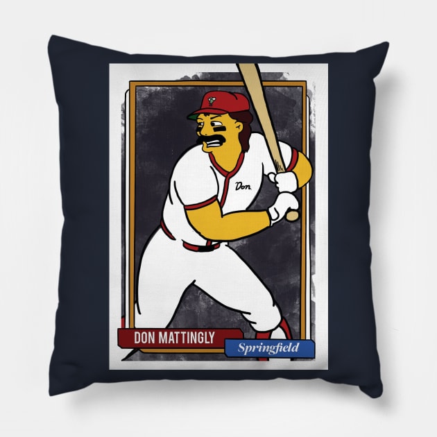 Don Mattingly Springfield Homer at the Bat Baseball Pillow by cousscards