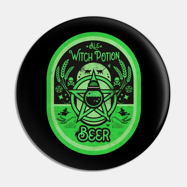 Green Witch Potion Beer Pin by CTShirts
