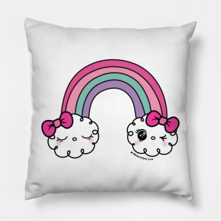 cute kawaii cloud and rainbow Pillow