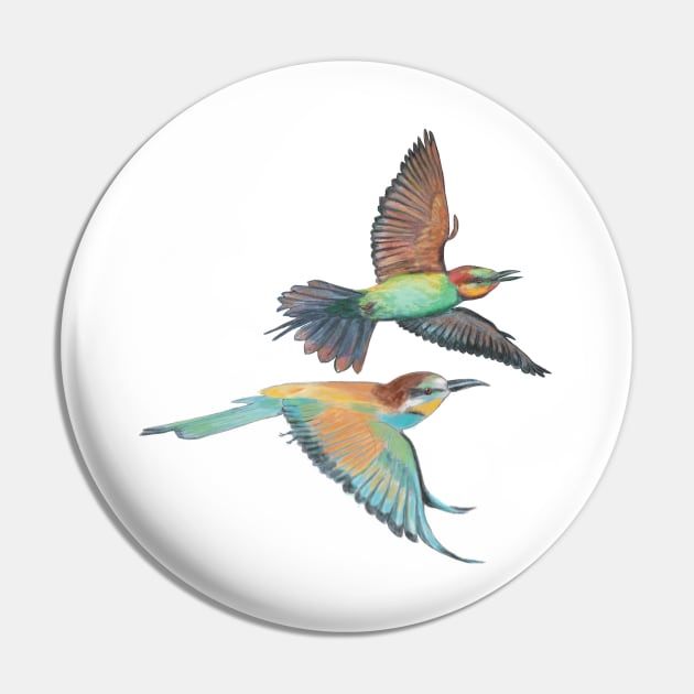 Bee-eater in Flight Illustration Pin by Julia Doria Illustration