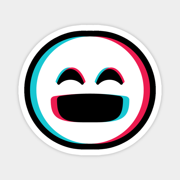 TikTok laughing emoji smiley White Magnet by ThingyDilly