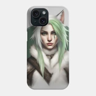 Fantasy cat witch green Phone Case