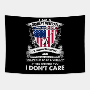 I Am A Grumpy Veteran I Was Born In May My Oath Of Enlistment Has No Expiration Date Tapestry