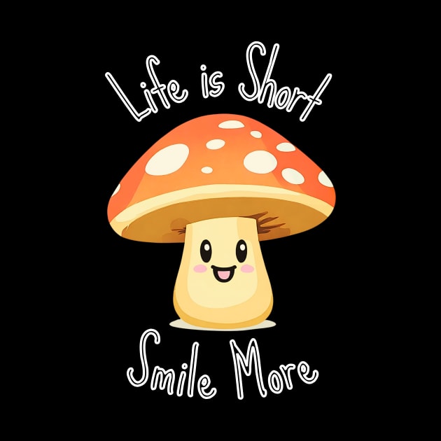 Life is Short Smile More - Mushroom by Craftix Design