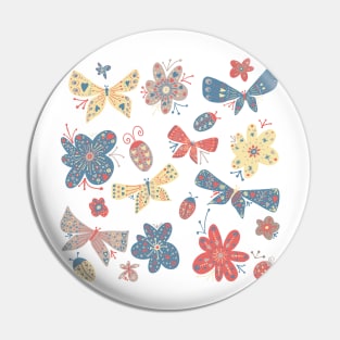 Butterflies and ladybug Pin