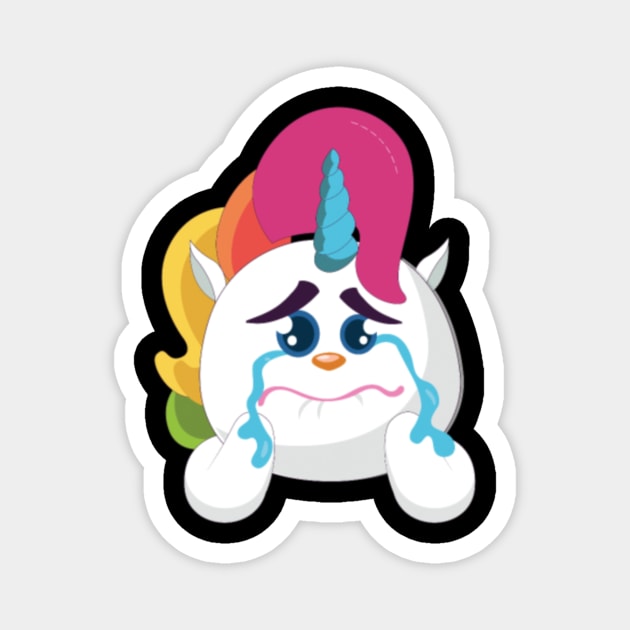 Cute Crying Unicorn Sad Unicorn Lover Xmas Gift Magnet by Nulian Sanchez