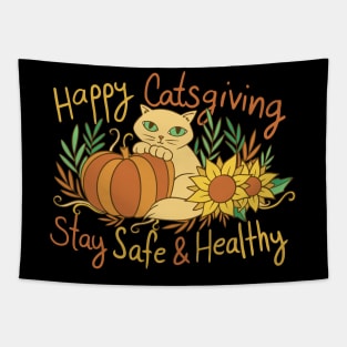 Happy CatsGiving Stay Safe and Healthy Tapestry