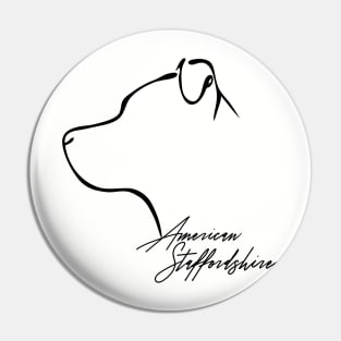 Proud American Staffordshire Terrier profile dog lover Pin