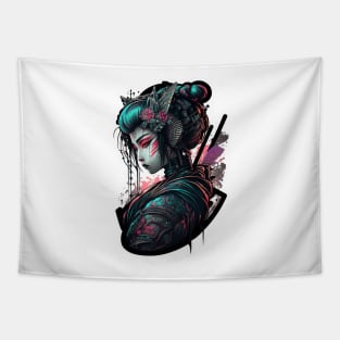 Cyberpunk geisha Tapestry