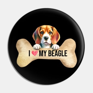 I Love My Beagle Pin