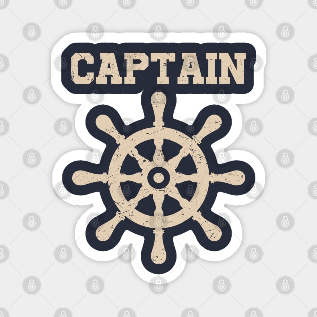 Captain Vintage Ship Steer Sailor Enthusiast Gift Magnet by Distant War