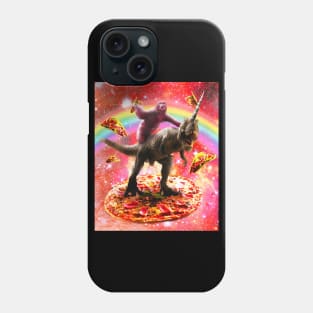 Space Sloth Riding Dinosaur Unicorn - Pizza & Taco Phone Case