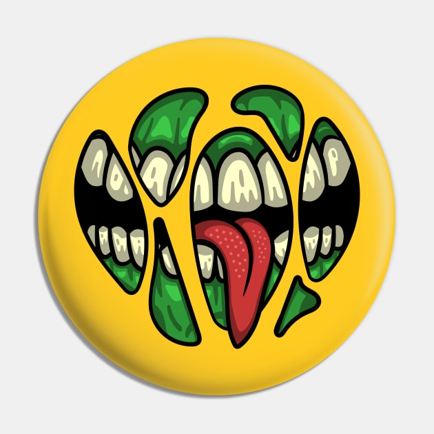 Ripped Monster Mouth Pin by Drippn