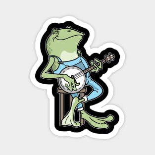 Cottagecore Aesthetic Frog Banjo Fairycore Magnet