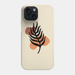 Modern Minimalist Simple Abstract Pastel Pink Black Leaf Art Phone Case