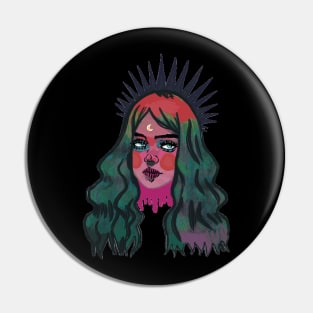 Woman Art & Wavy Hair Pin