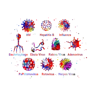 Diagram showing different kinds of viruses, T-Shirt