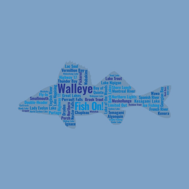 Fishing Ontario - Walleye Body with Canada Fishing Terms by mytripsites