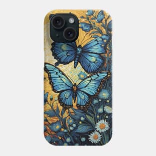 Starry Night Flutter: Van Gogh's Butterfly Mosaic Phone Case