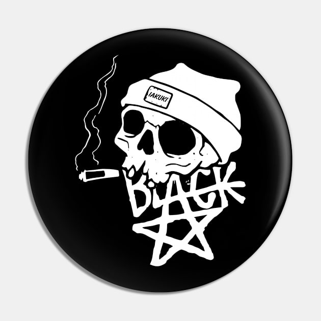 Smoke Skull Black Pin by IAKUKI