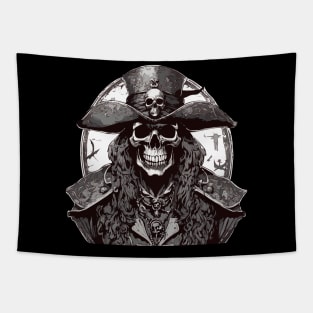 Cursed Skeleton Pirate, Dead Privateer, Undead Buccaneer Tapestry