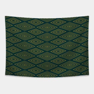 Art Deco Gold & Dark Green Tapestry