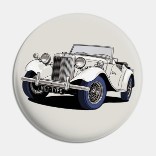 MG T-Type Classic British Sports Car in white Pin