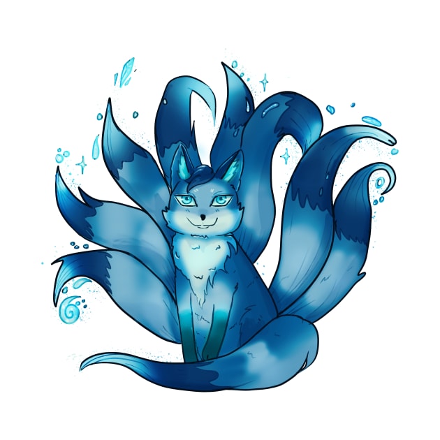 Ocean kitsune by Angeldrawzs