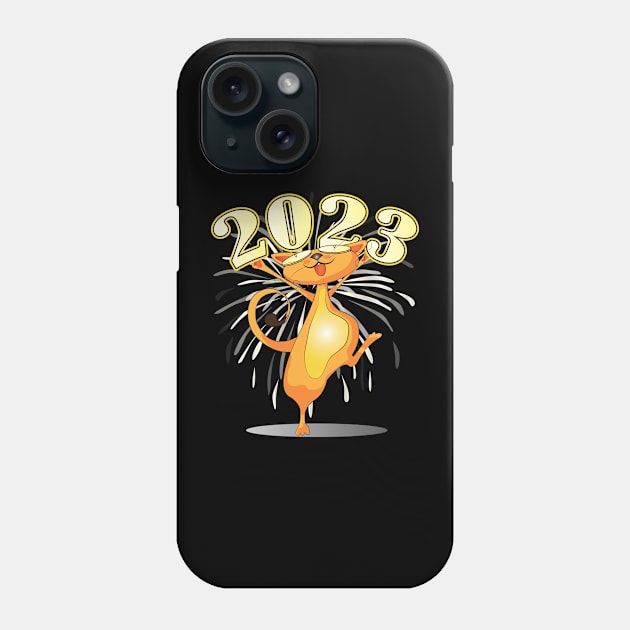 Happy New Year Cats 2023 Phone Case by ArticArtac