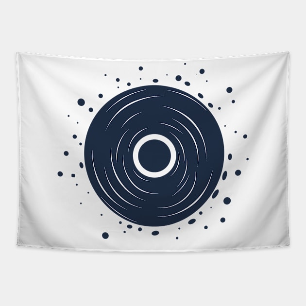 Minimalist Blackhole, Powerful Gravitational Singularity in Outer Space Art Tapestry by Moonfarer