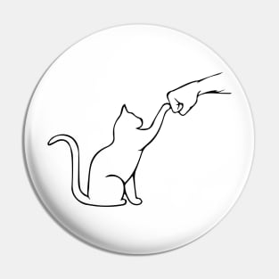 Fist bump Cat Tshirt Pin