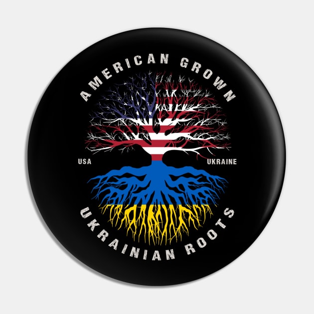 American Grown Ukrainian Roots Ukraine Flag Pin by heart teeshirt