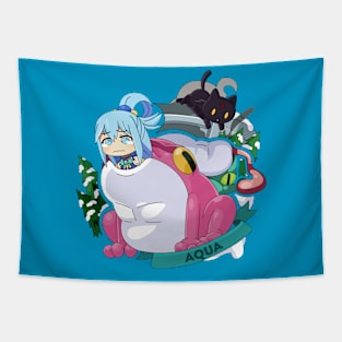 Aqua Frogs Tapestry